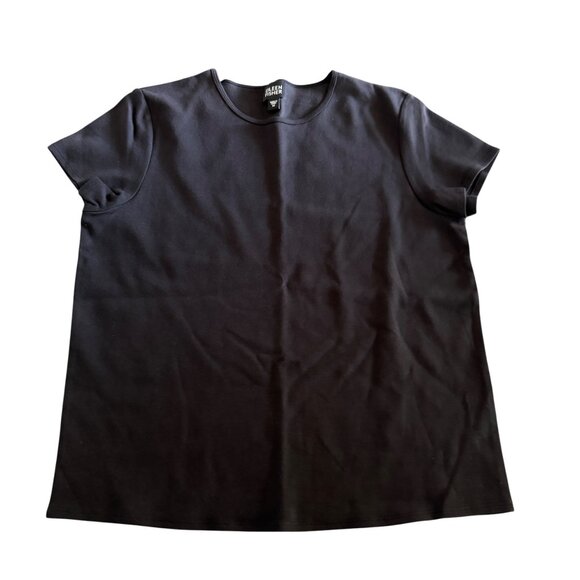 Eileen Fisher Tops - Eileen Fisher Women's 100% Cotton Classic Black Crew Neck SS Top, Size M